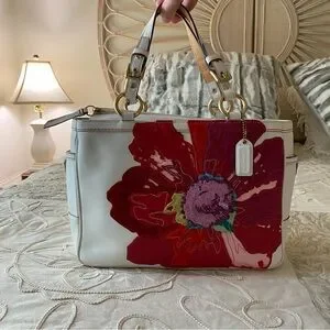 完売 Coach Ltd Ed Poppy For Peace Tote bag COACH Vintage Ltd Ed XL POPPY FOR PEACE TOTE BAG 7089